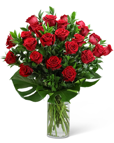 Red Roses with Modern Foliage (24)