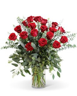 Red Roses with Eucalyptus Foliage (18)
